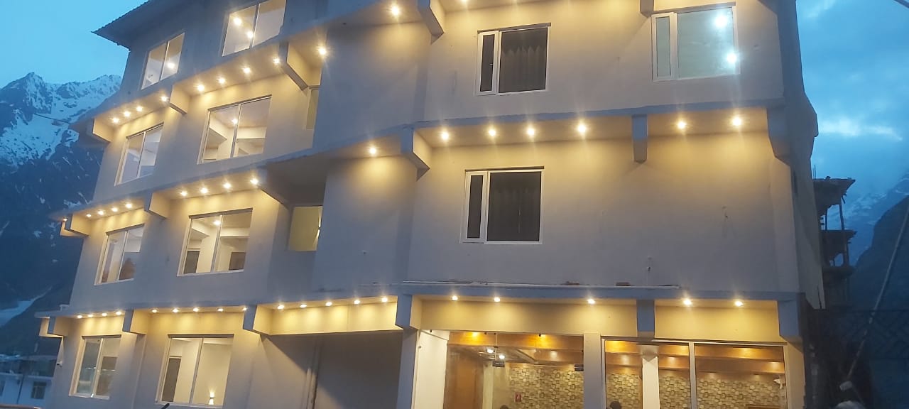 Vijay Lords Centric hotel lobby and view - luxury stay Badrinath near temple